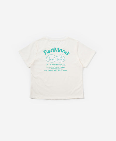 BedMood Cremo & Mello No Rush. No Rules Cotton Blend Short Sleeves Top & Long Pants Set - Green