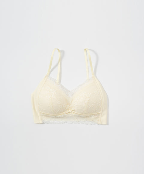Lace Journal Collection Wireless Triangle Cup Lightly-Lined Lace Bra With Back Hook