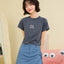 Peekaboo Relaxed Fit Raglan Crop Tee