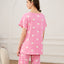 Lovely Pink Milk Lamb Short Sleeves Microfiber Top & Bottom Sleep Set