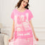 Lovely Pink Milk Lamb Microfiber Short Sleeves Sleep Dress