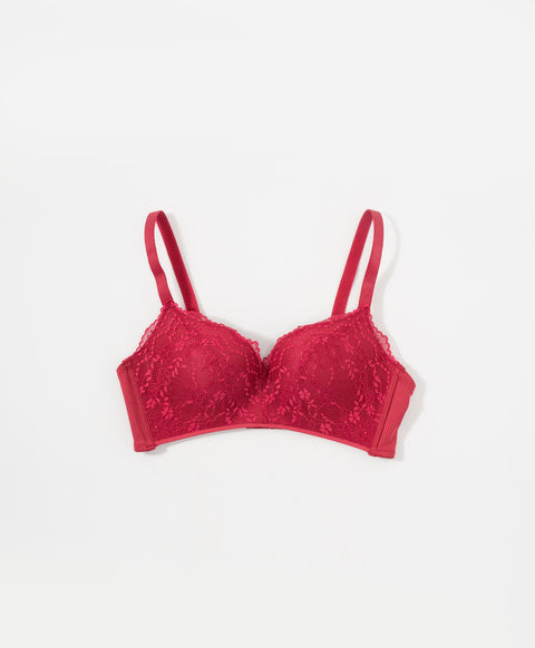 Spring Lace 3/4 Cup Full Coverage Wireless Bra