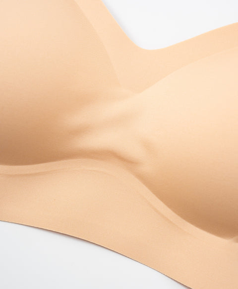 Marshmallow Kiss: Mirror Skin Full Coverage V-Neck Wireless Bra With Adjustable Straps (Fuller Figure) – New & Improved