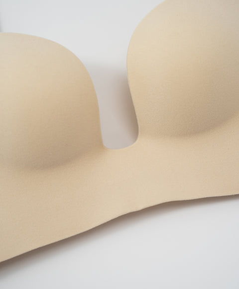Second Skin Soft Seamless Wireless Low-Back Demi Push Up Plunge Bra