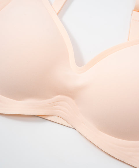 Marshmallow Kiss: Mirror Skin Triangle Wireless Bra with Back Hook – New & Improved