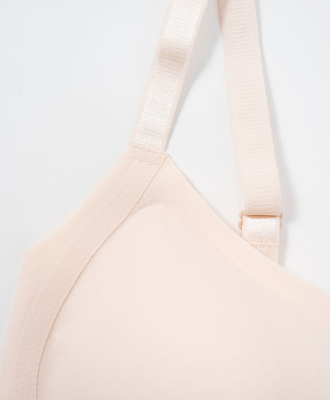 High Coverage Sculpting Side Panel Laminated Wireless Bralette with Back Hooks