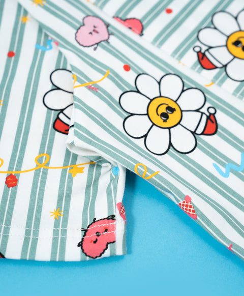 Jolly Smiley Short Sleeves PJ Top & Shorts Set