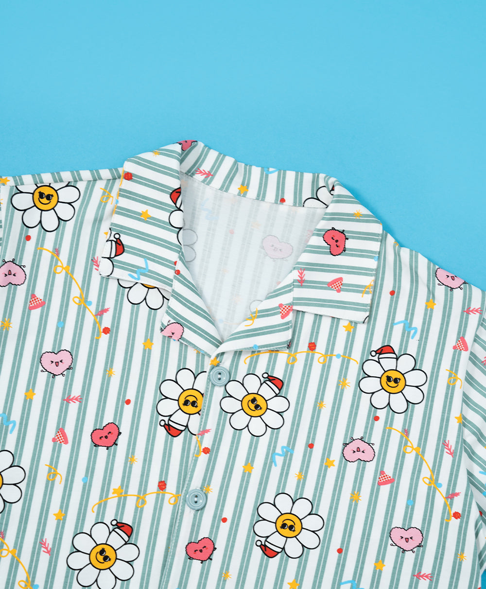 Junior Jolly Smiley Short Sleeves PJ Top & Shorts Set