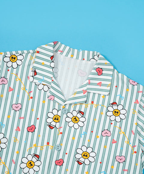 Junior Jolly Smiley Short Sleeves PJ Top & Shorts Set