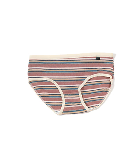 Preppy Stripes Low Waist Midi Ribbed Cotton Panties