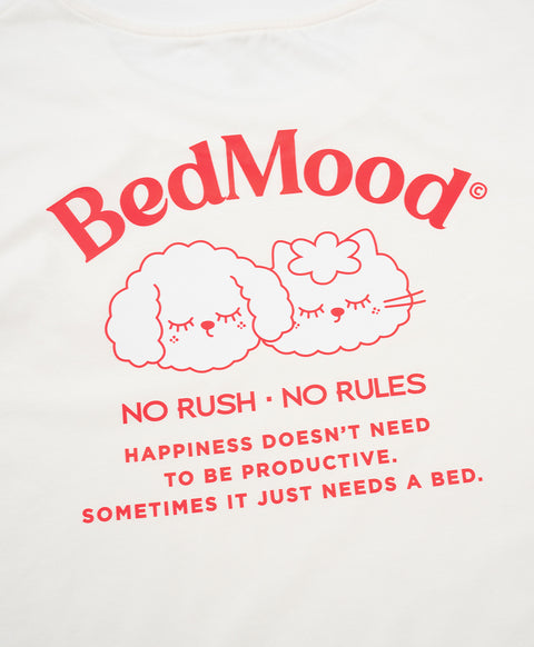 BedMood Cremo & Mello No Rush. No Rules Cotton Blend Short Sleeves Top & Long Pants Set - Pink