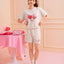 Delulu Power Hearts Short Sleeve Top & Short PJ Set