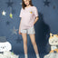 Meow-lloweeen Party Short Sleeves Top and Short Sleep Set
