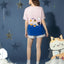 Meow-lloweeen Party Short Sleeves Top and Short Sleep Set