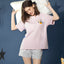 Meow-lloweeen Party Short Sleeves Top and Short Sleep Set