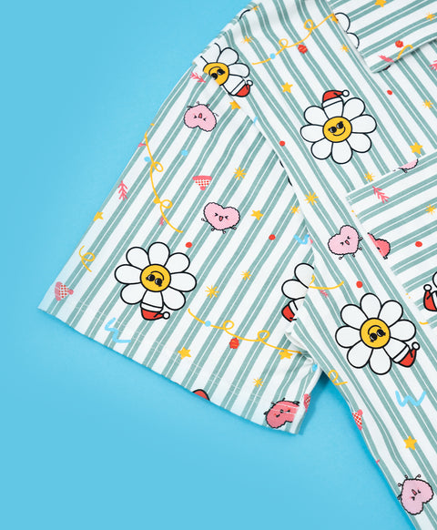 Jolly Smiley Short Sleeves PJ Top & Shorts Set