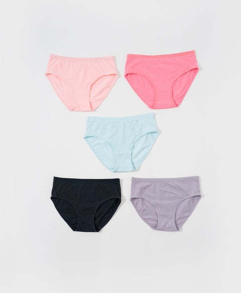 Candy Hearts 5pcs Mid Waist Midi Pack Panties
