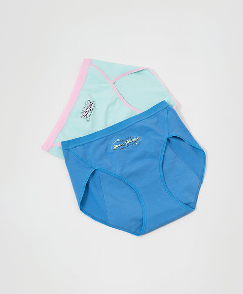 I Am A Magnet For Miracles Cotton Spandex 2pcs pack Mid Waist Midi Sanitary Panties