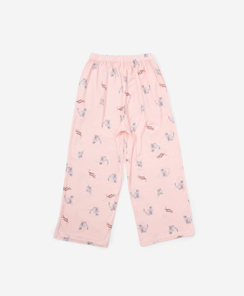 Junior Catitude-ing Short Sleeves Top & Long Pants Sleep Set