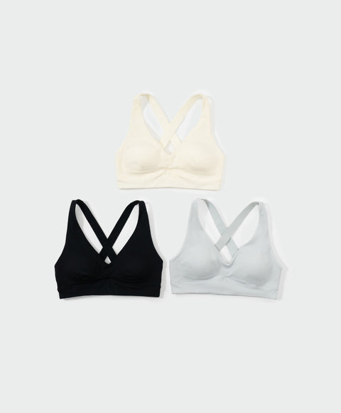 Supportive Soul Wireless Deep V Crossback Pull Over Sports Bra