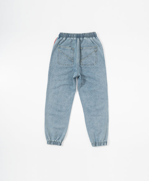 Call Me Lucky Denim Drawstring Long Pants