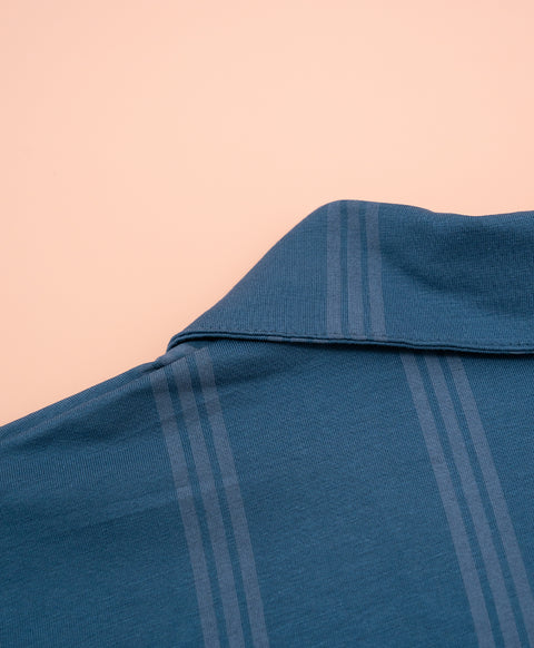 Cookies d'amore Satin Short Sleeve Top & Short PJ Set-Dark Blue