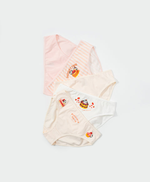 Penguin Patisserie 5pcs Mid Waist Midi Graphic Pack Panties