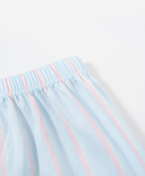 BedMood Mello Nothing Scheduled. Don't Ask. Polyester PJ Short Sleeves Top & Shorts Set - Blue