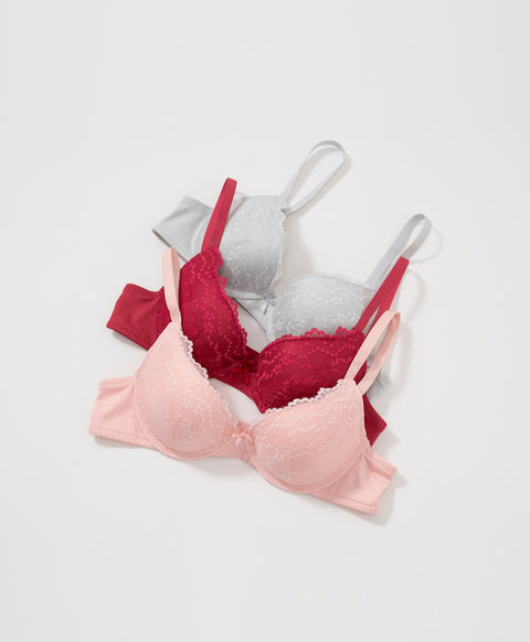Spring Lace 3/4 Cup Underwired Demi Bra