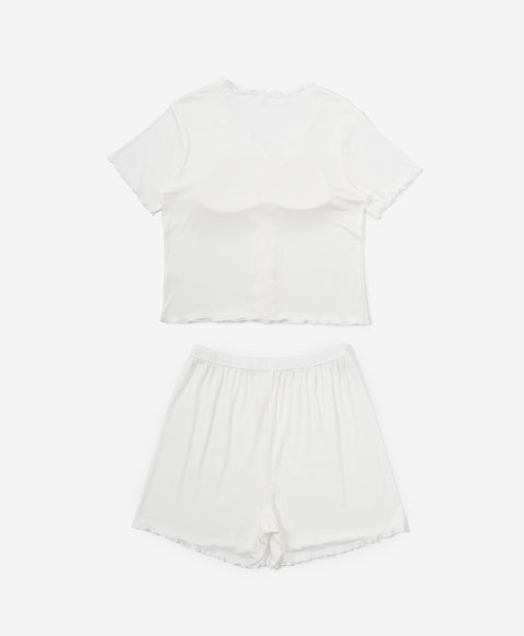 Catitude-ing Jacquard Short Sleeves Top & Shorts Set