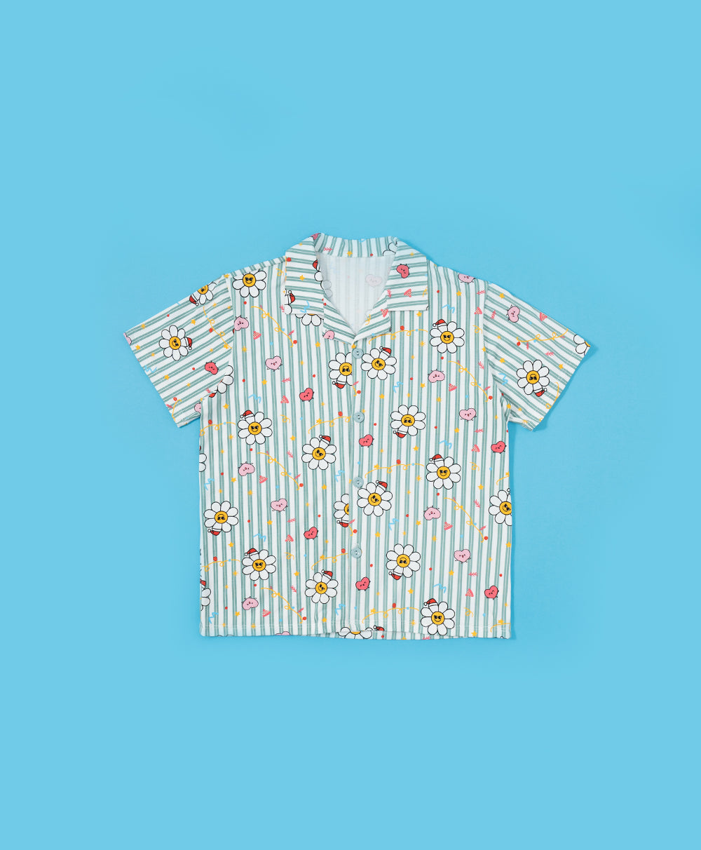 Junior Jolly Smiley Short Sleeves PJ Top & Shorts Set