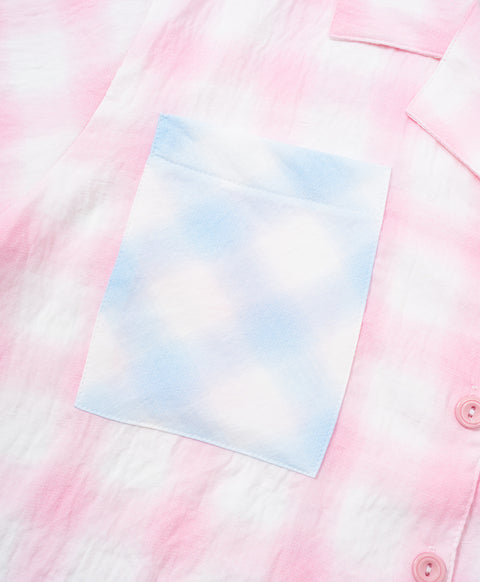 BedMood Cremo & Mello Join The Late Morning Coffee Club Polyester PJ Short Sleeves Top & Long Pants Set - Pink
