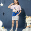 Junior Meow-lloweeen Party Short Sleeves Top and Short Sleep Set