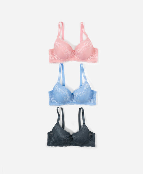 Lace Vintage Full Cup Coverage Underwired Bra (B Cup)