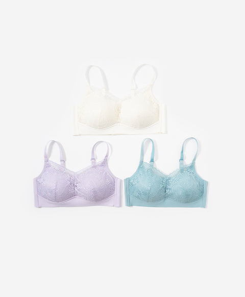 Modern Lace Wireless Full Coverage Bra (B Cup)