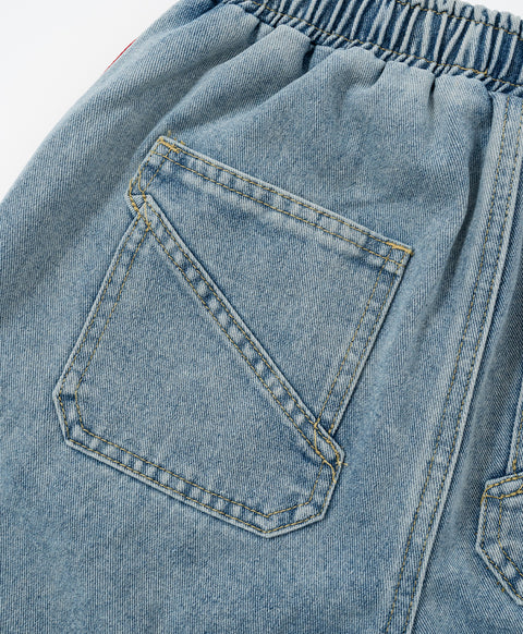 Call Me Lucky Denim Drawstring Long Pants