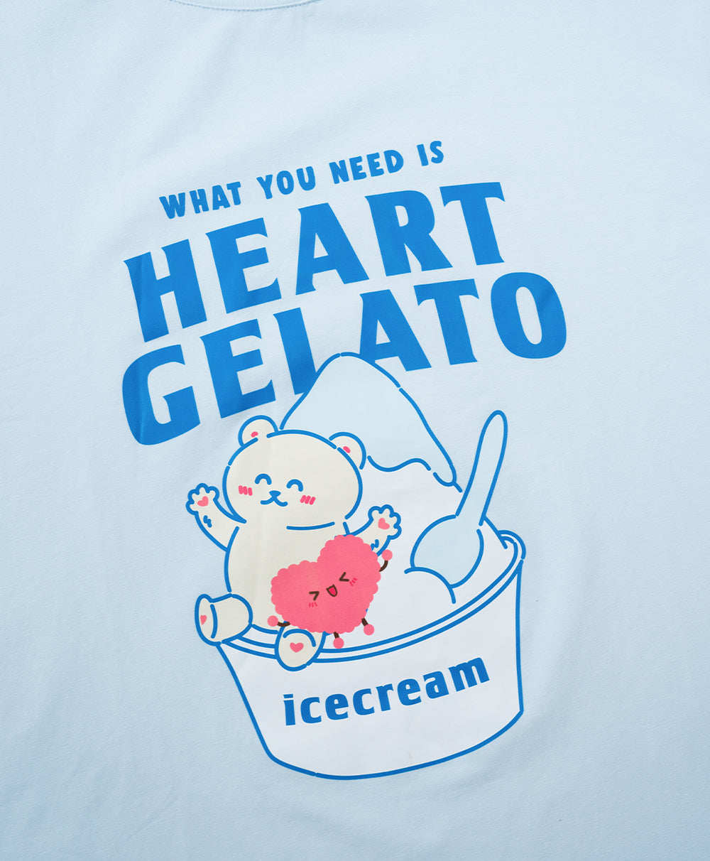 Junior Heart Gelato Short Sleeves Top & Shorts Sleep Set
