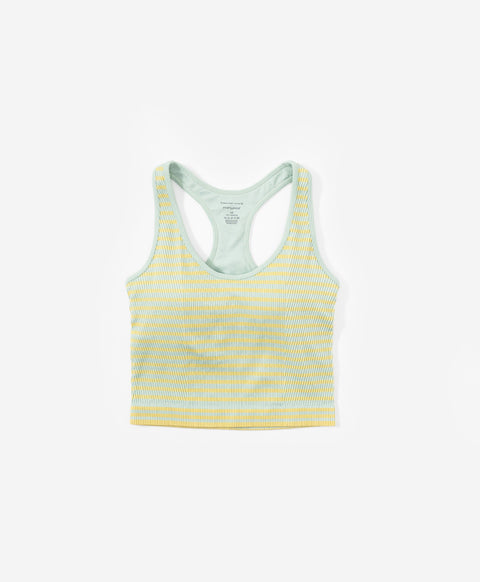 Stay Bloom Padded Stripes Ribbed Racerback Vest