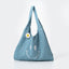 Stay Bloom Denim Smiley Tote Bag