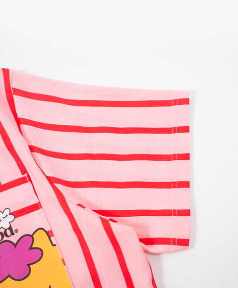 BedMood Cremo & Mello I'm in Bed Mood Polyester PJ Short Sleeves Top & Shorts Set - Pink