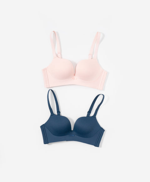Blush Nightfall Jacquard 3/4 Cup Wireless Push Up Bra