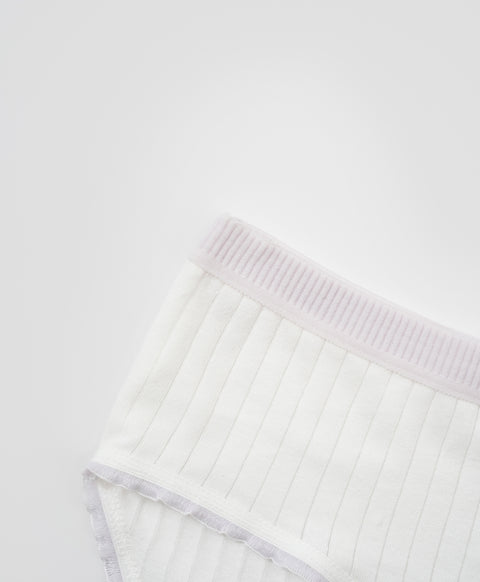 Lovely Charm Low Waist Midi Ribbed Cotton Panties