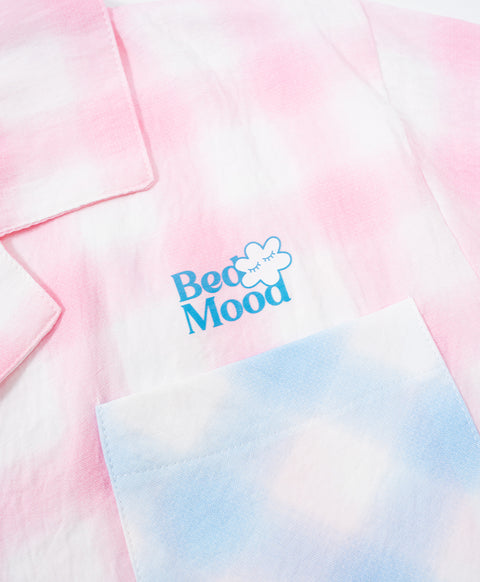 BedMood Cremo & Mello Join The Late Morning Coffee Club Polyester PJ Short Sleeves Top & Long Pants Set - Pink