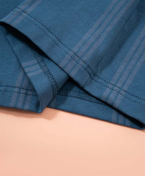 Cookies d'amore Satin Short Sleeve Top & Short PJ Set-Dark Blue