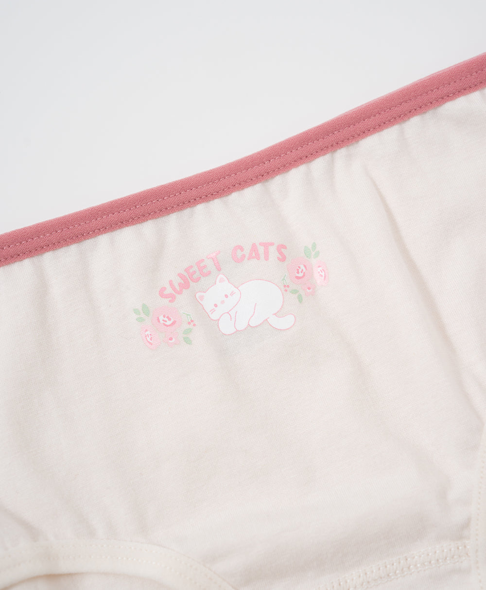 Junior Sweet Cat Cotton Low Waist Mini Panties