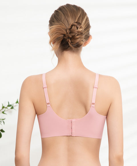 Floral Laminated Scalloped Wireless Clean Cut Seamless Bralette with Back Hook