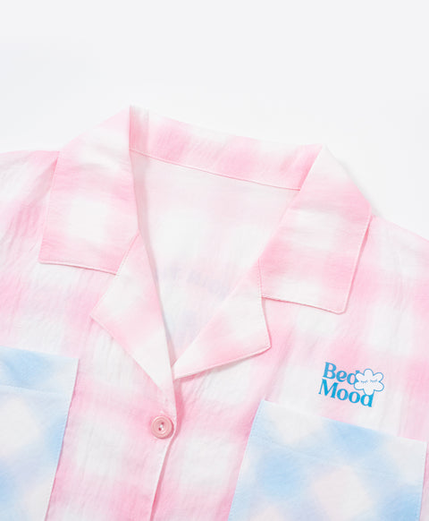 BedMood Cremo & Mello Join The Late Morning Coffee Club Polyester PJ Short Sleeves Top & Long Pants Set - Pink