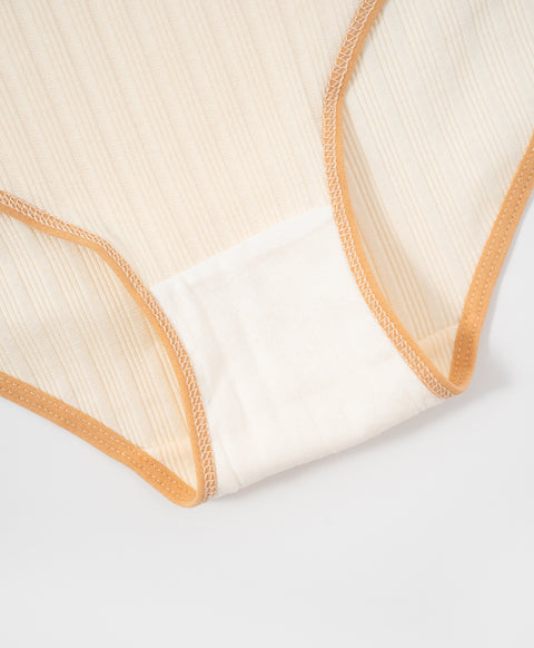 Autumn Touch Low Waist Midi Ribbed Cotton Panties