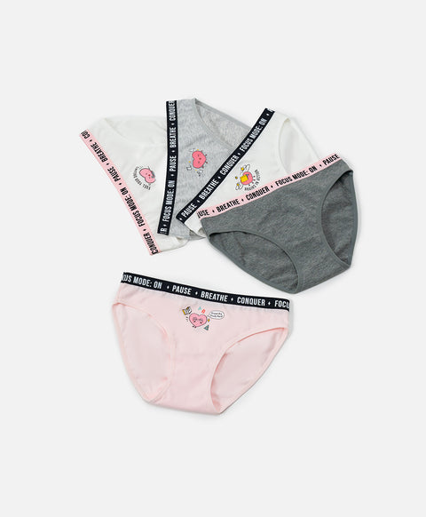 The Study Club Yuki & Hattie Low waist Mini 5pcs-pack Cotton Spandex Graphic Panties Wonder Box
