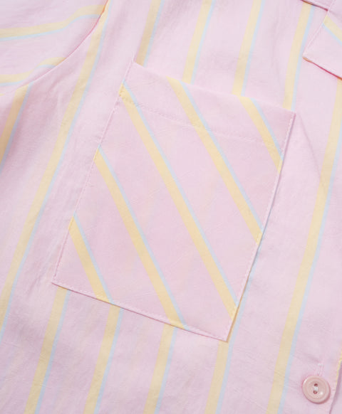 BedMood Cremo Doing Nothing Looks Good On Me Polyester PJ Short Sleeves Top & Shorts Set - Pink